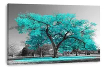 Comprar Cuadro Decorativo Moderno Arbol Turquesa Armazón Bastidor De Madera