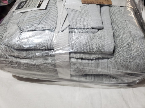 Imagen 6 de 6 de Set De 6 Toallas Color Gris Variedad Tamaño / Envío Gratis