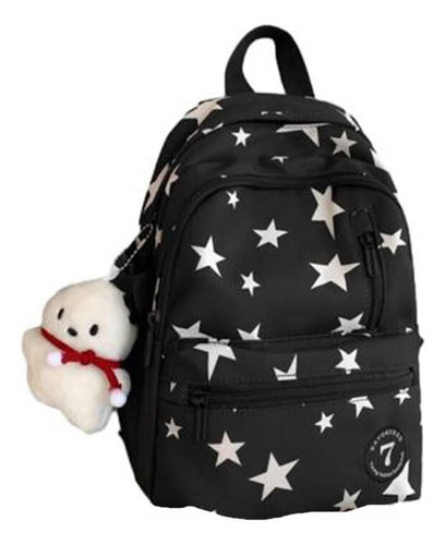 Mochila De Estudiante De Escuela Secundaria Con Estampado De Estrellas Con Colgante Para Mujer