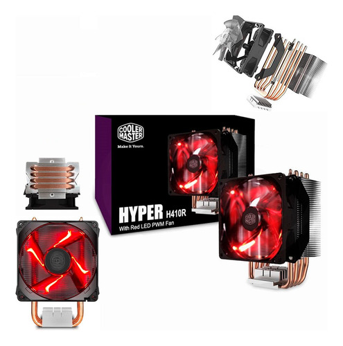 Resfriador de CPU Cooler Master Hyper 410r Intel/Amd Red Led