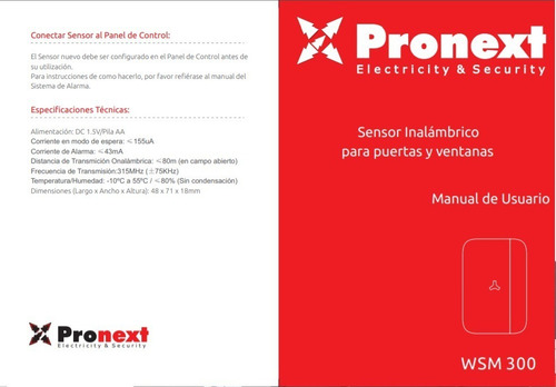 Imagen 3 de 5 de Sensor Magnetico Inalambrico Wms 200 Alarmas Wala 10c