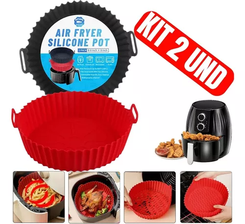 Kit 3 Forma De Silicone Para Air Fryer Reutilizável