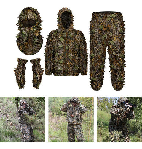 Traje Ghillie Para Hombre, Juego De Guantes De Máscara De