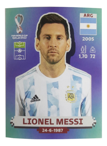 Lionel Messi Figurita Panini Qatar 2022 Azul Importada