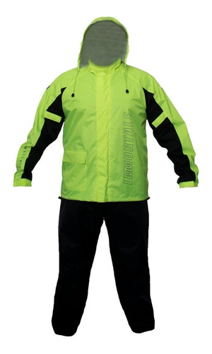 Traje Impermeable De Moto Immortale Stopwatt Hivis C/capucha