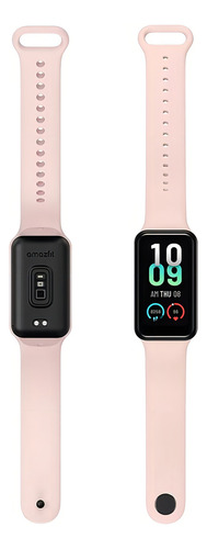Estojo de policarbonato Smartwatch Amazfit Band Band 7 de 1,44", malha rosa