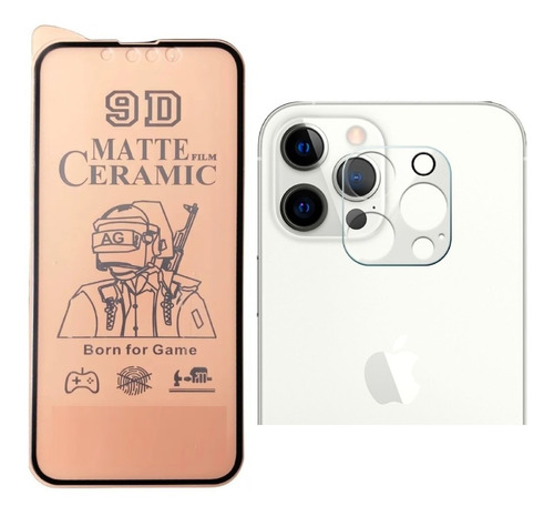 Protector Cerámico Matte Para iPhone 14's + Vidrio Cámara