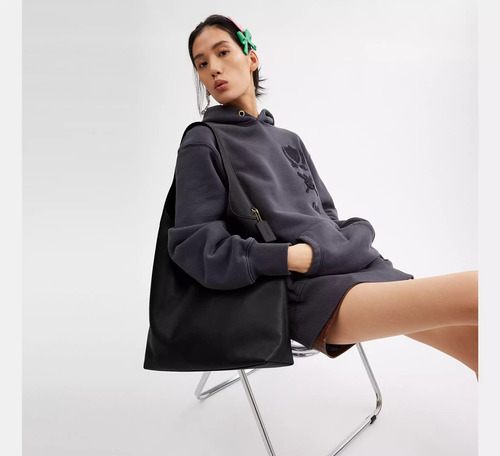 Bolsa Shoulder Negro En Piel Brooklyn 39 Mujer Color Ne Diseño De La Tela Lisa