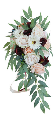 Ramillete Artificial De Rosas Mixtas Para Novia, Dama De Hon