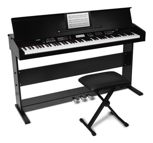 Piano Digital Alesis Virtue 88 Teclas Mueble Silla Y Pedales