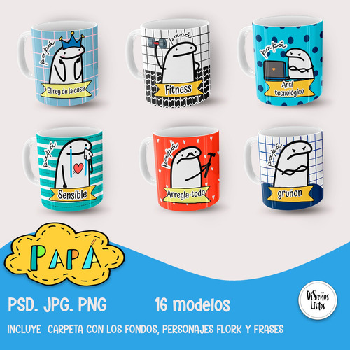 Kit Imprimible Plantillas Tazas Día Del Padre Sublimar/flork