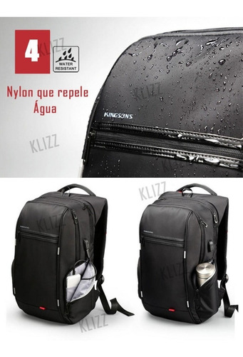 Mochila Anti Furto Usb Notebook Impermeável Kingsons Homem