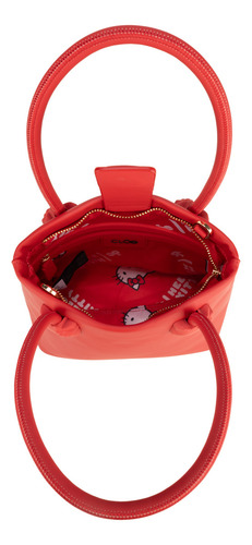 Bolsa Satchel Oe X Hello Kitty Mediano Rojo Mediano