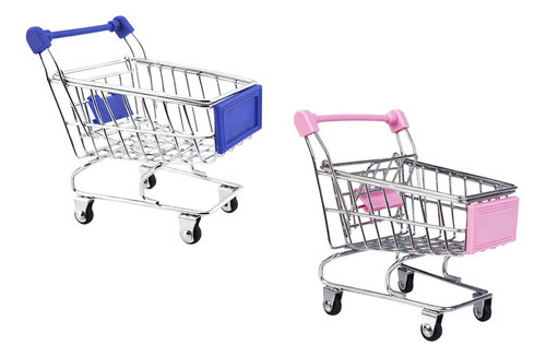 Mini Carrito De Compras De Metal Para Niños, 2 Piezas, Juego