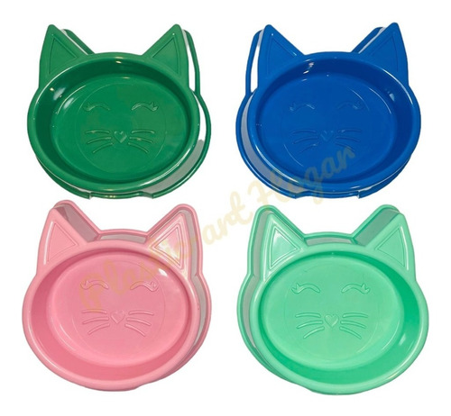 100 Comederos Bebedero Gatos P Mayor Plastico Diseño Gatito