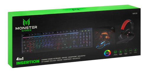 Kit De Teclado Mouse Gamer Monster Games Crew Insertion 4in1