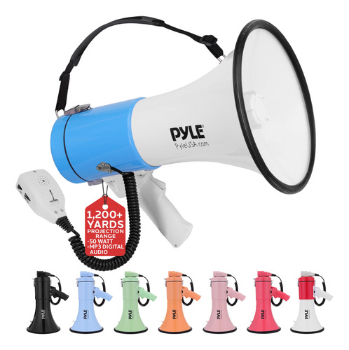 Megafone Pyle 50w Portátil Com Sirene E Entrada Auxiliar - B