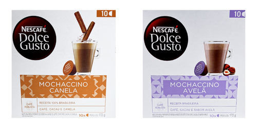 Kit Café Dolce Gusto Mochaccino Canela E Avelã 2 Caixas 