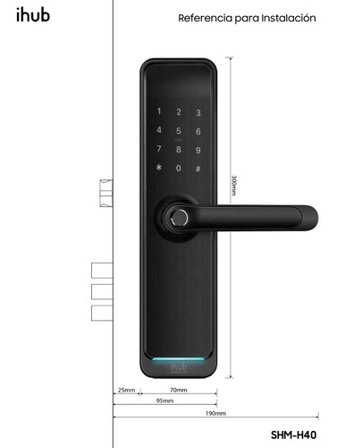 Cerradura H-40 Digital Ihub Huella Wifi Negra Gtia Samsung
