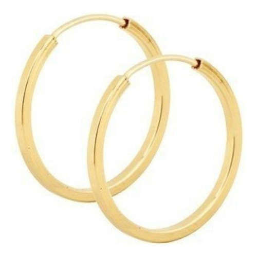 Brinco Ouro 18k Argolinha 10mm - Jhulias Joias