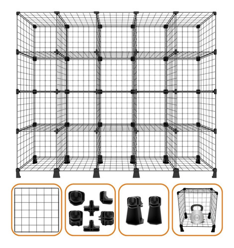 Estante Aramada 20 Nichos Horizontal Arara Roupas Prateleira