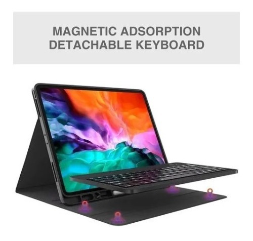 Imagen 3 de 8 de Funda Con Teclado Esp + Touchpad Para iPad Pro 12.9 Chip M1