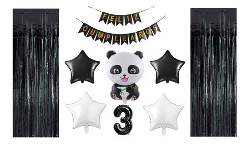 Set Globos Oso Panda Cumpleaños Decoraciones Fiestas 