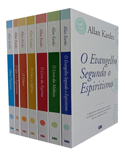 Obra Basica Coleção Com 7 L. Allan Kardec  Grande + Brinde.