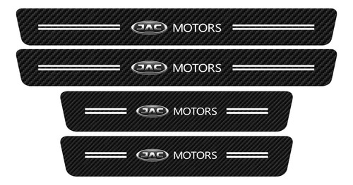 Kit Adesivo Soleira Porta Carro Modelo Jac Fibra Carbono