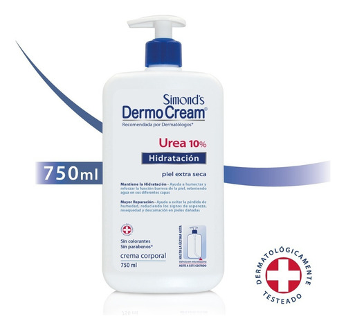 Simonds Dermocream Hidratacion Urea 10% 750ml 