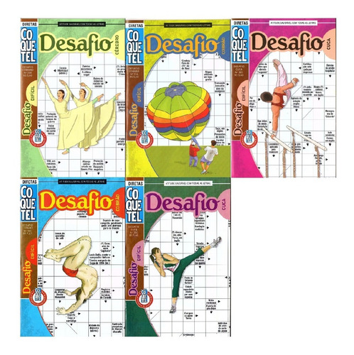 Kit 3 Livro Palavra Cruzada Coquetel Desafio Difícil 43 Pag