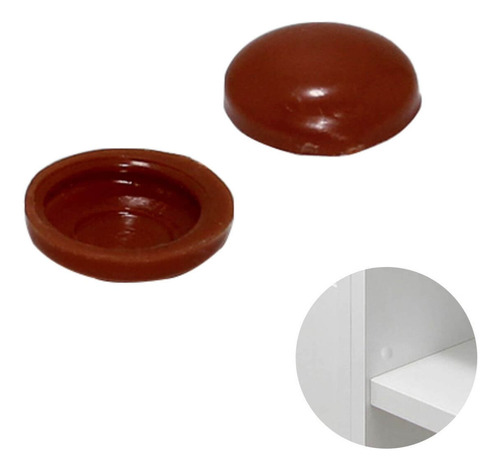 Tampinha Para Parafuso Clp Cor Mogno - 200 Unidades Liso