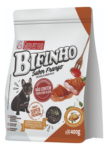 Bifinho Petisco P/ Caes Adultos Green Pet Sabor Frango 400g