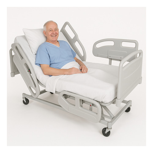 Cama Hospitalar Elétrica 8 Movimentos Motorizada Com Regulagem De Altura Com Colchão D33