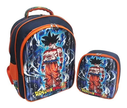Mochila Costas + Lancheira Dragon Ball Inst. Superior Tam G
