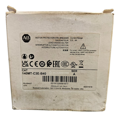 Allen-bradley Guardamotor 2.5 .. 4a 140mt-c3e-b40