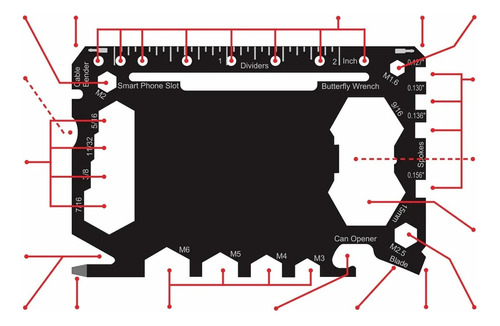 Tarjeta Multiherramienta 46 En 1, Supervivencia Herramienta