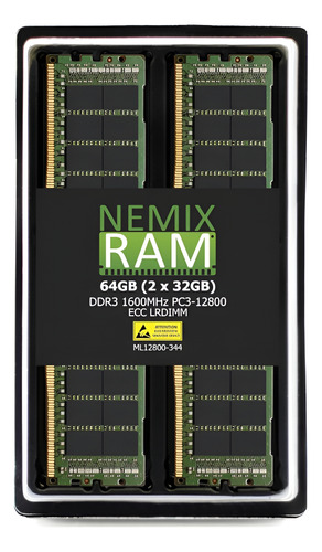 Memoria Ram Nemix 64gb Ddr3 1600mhz Ecc Lrdimm Para Servidor