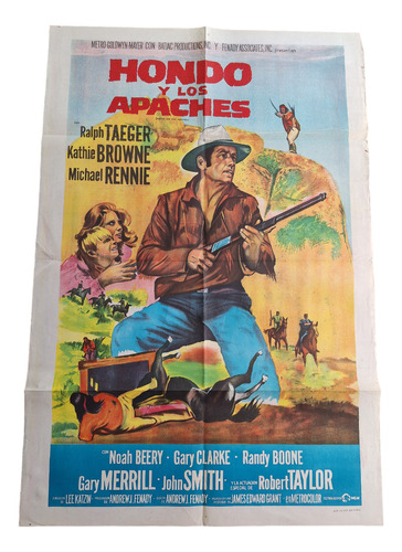 Poster Afiche Cine Original Hondo Y Apaches Ralph Taeger *