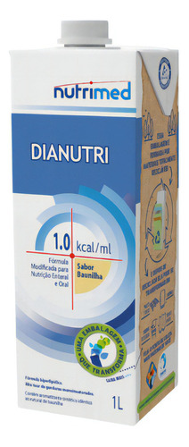 Dianutri 1.0 Kcal 1000ml Danone - Caixa 12 Unidades Sabor Baunilha