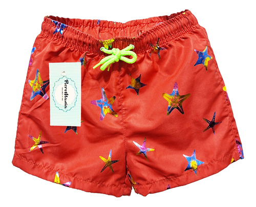 Short De Baño Con Suspensor Estampado Para Niño