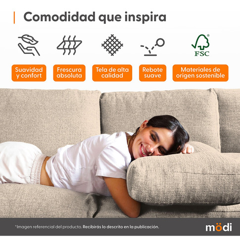 Pillow Pack Modi | 3 Cojines Para Complementar Sofa Sala | Beige Liso