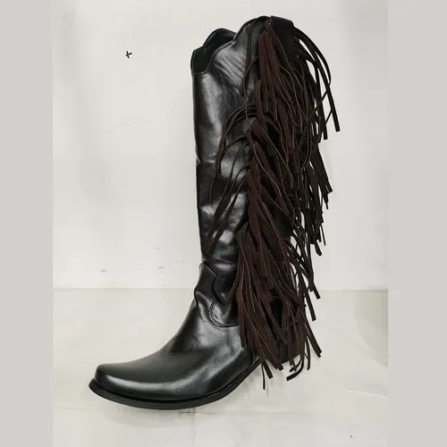 Botas altas flecos mujer sale