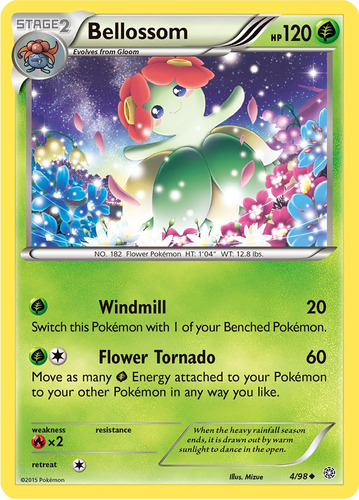 Cartas Pokemon Bellossom 4/98 Reverse Ancient Origins Aor 