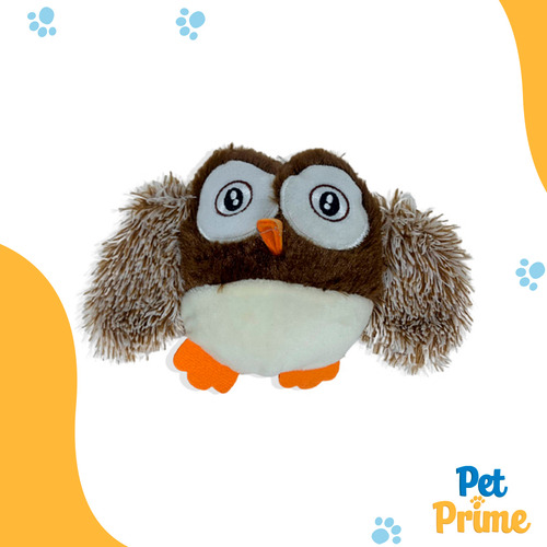 Brinquedo Para Cachorro Pelúcia Coruja Com Apito Savana Pet Cor Marrom