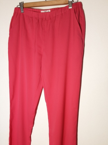 Imagen 2 de 10 de Pantalon Rosa Chicle Palazzo Corte Recto Y Bolsillos Talla S