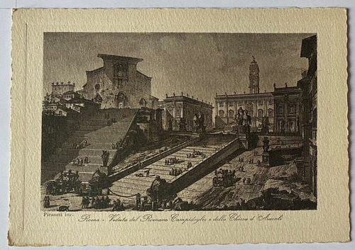 Antigua Postal, Vedutismo, Iglesia, Roma, Italia, P0223