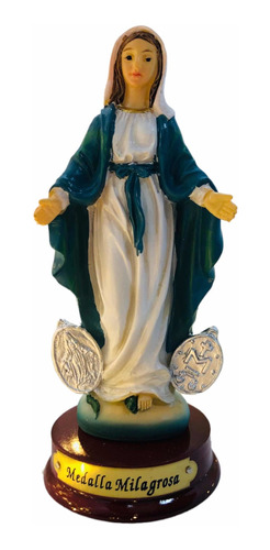 Virgen De La Medalla Milagrosa En Porcelana Italiana 10cm