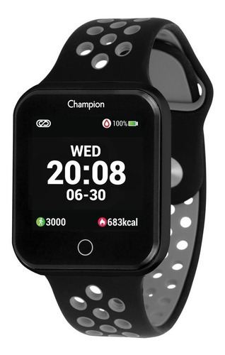 Relógio Smartwatch Champion Bluetooth 4.0 Ch50006 Cinza Cor da caixa Preto Cor da pulseira Preto e Cinza