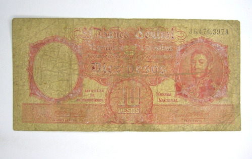 Argentina 10 $ M/nacional Serie A San Martin   Bottero 1930a